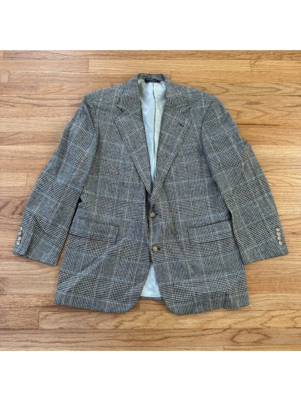 Polo Ralph Lauren Vintage 1980's Plaid Wool Blazer 44R Made in USA